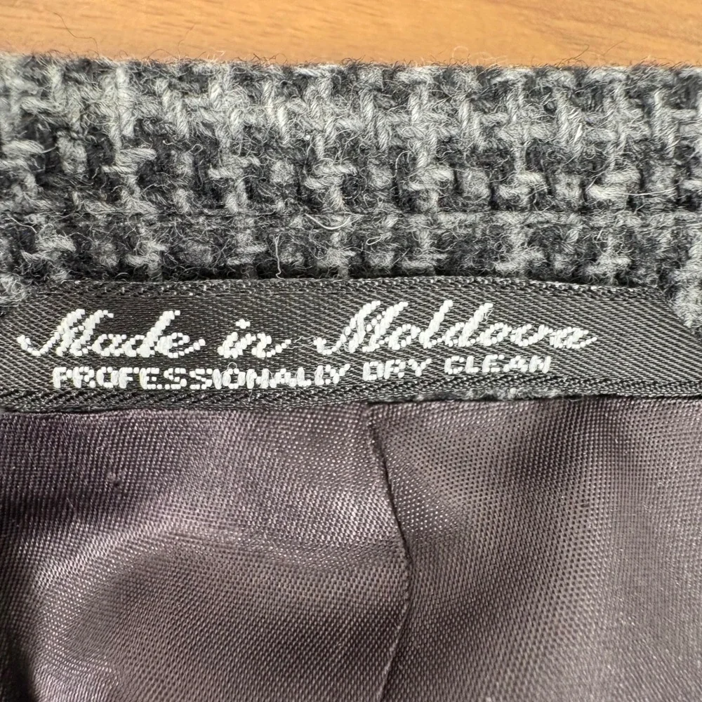 Bill Robinson 46R Grey Check Plaid Wool Lambswool‎ 3-Button Blazer Sport Coat